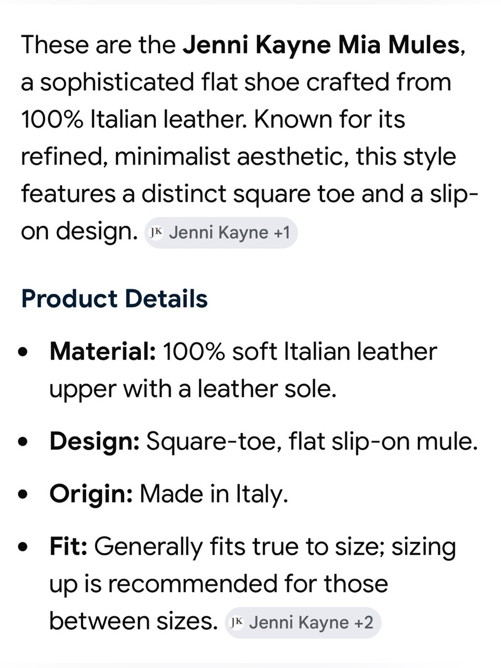 JENNI KAYNE Mia Mule Black Leather square toe slide Italy Sz 40, 9 - Picture 7 of 7